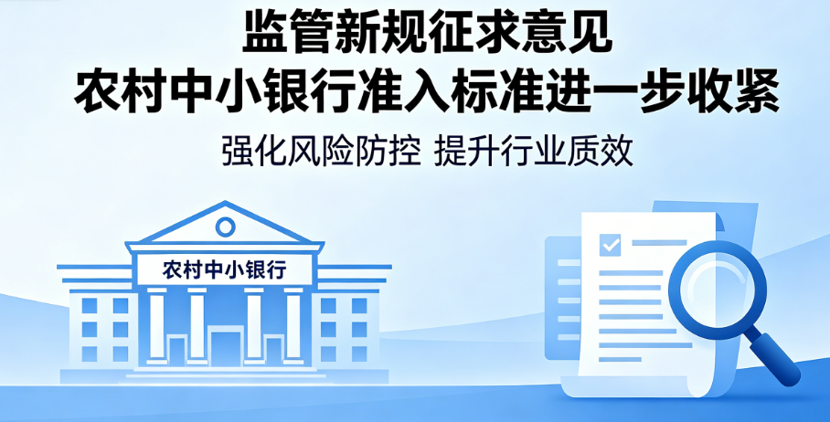 监管新规征求意见 农村中小银行准入标准进一步收紧